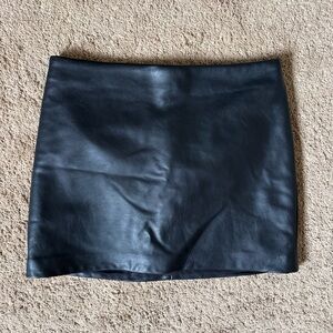 H&M Black Faux Leather Mini Skirt